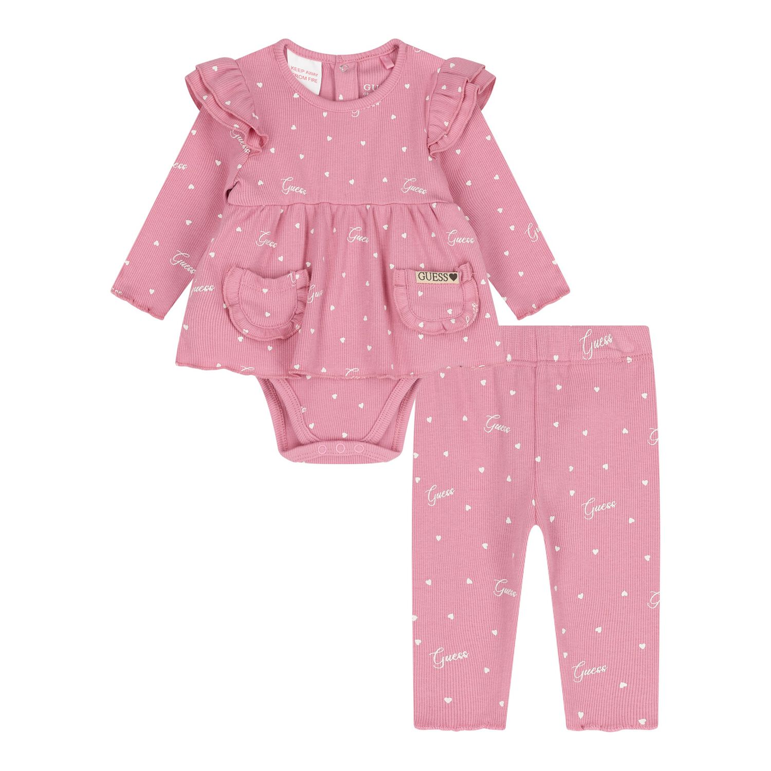 Baby Girls Pink Heart Bodysuit Gift Set, 1, hi-res image number null
