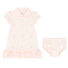 Baby Girls Pink Logo Polo Dress Set, 1, hi-res