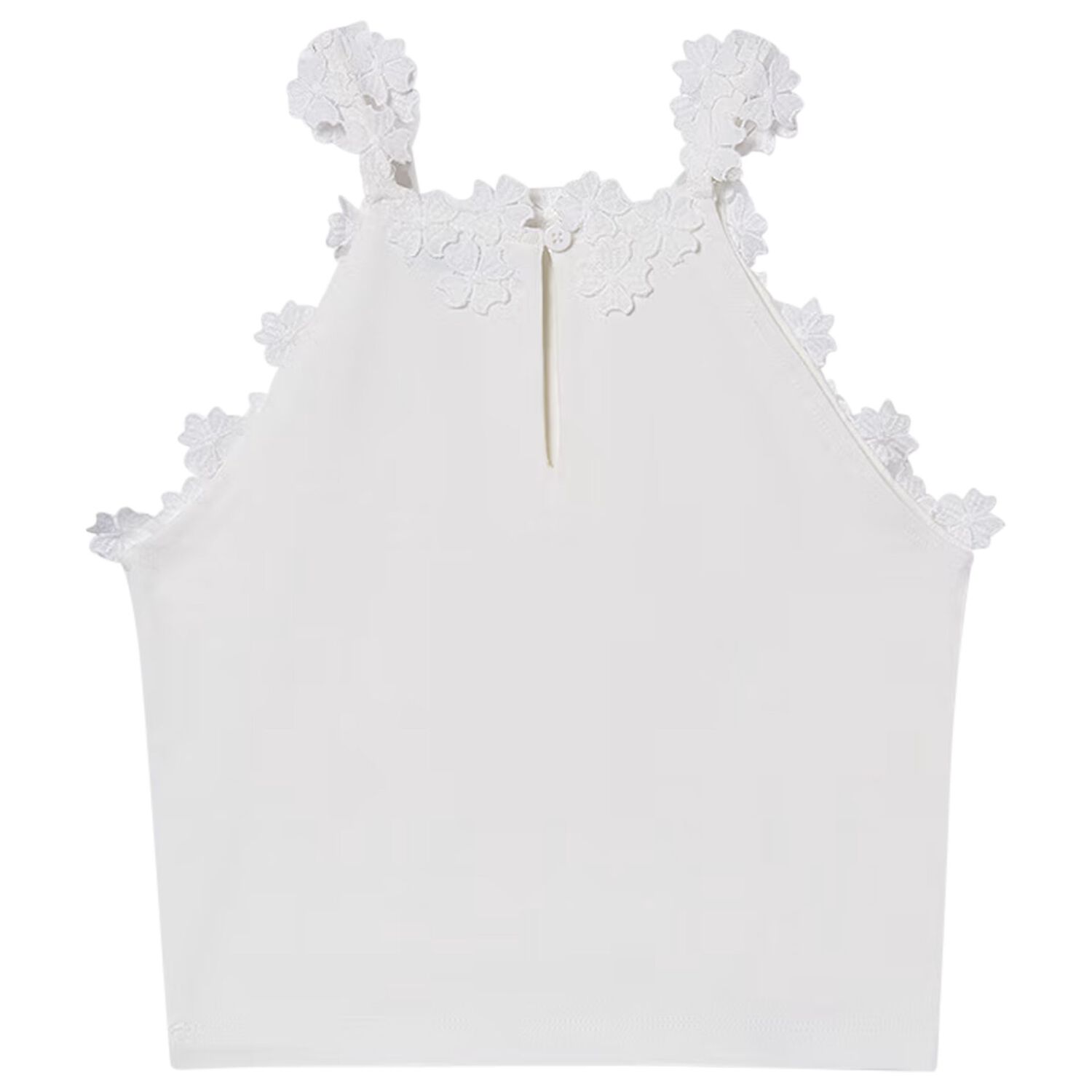 Girls White Lace Top, 1, hi-res