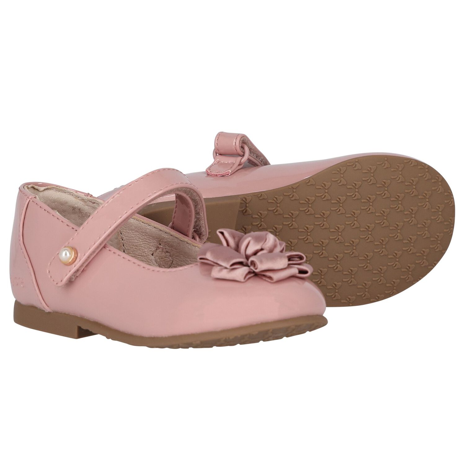 Girls Pink Patent Leather Ballerina Shoes, 2, hi-res image number null
