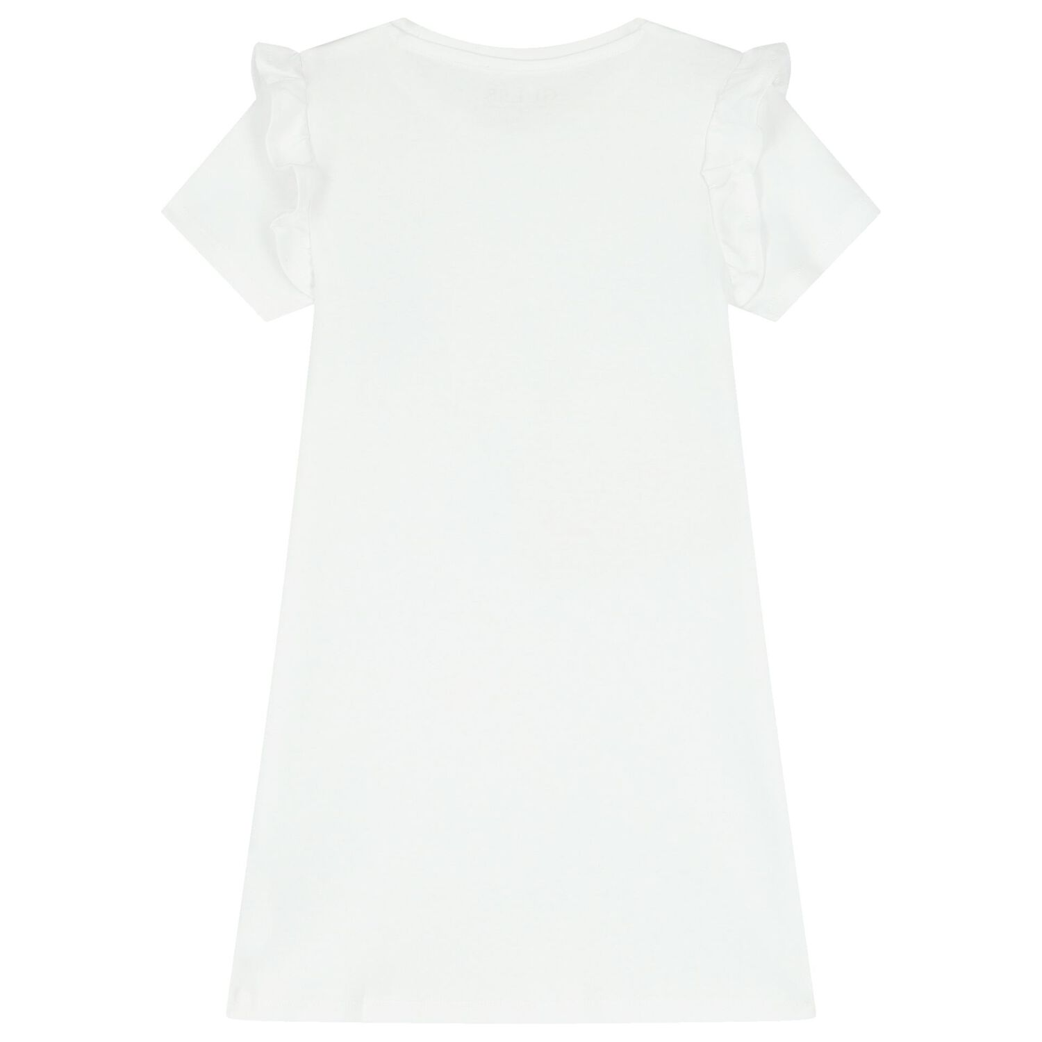 فستان بنات بالشعار باللون الأبيض, 1, hi-res