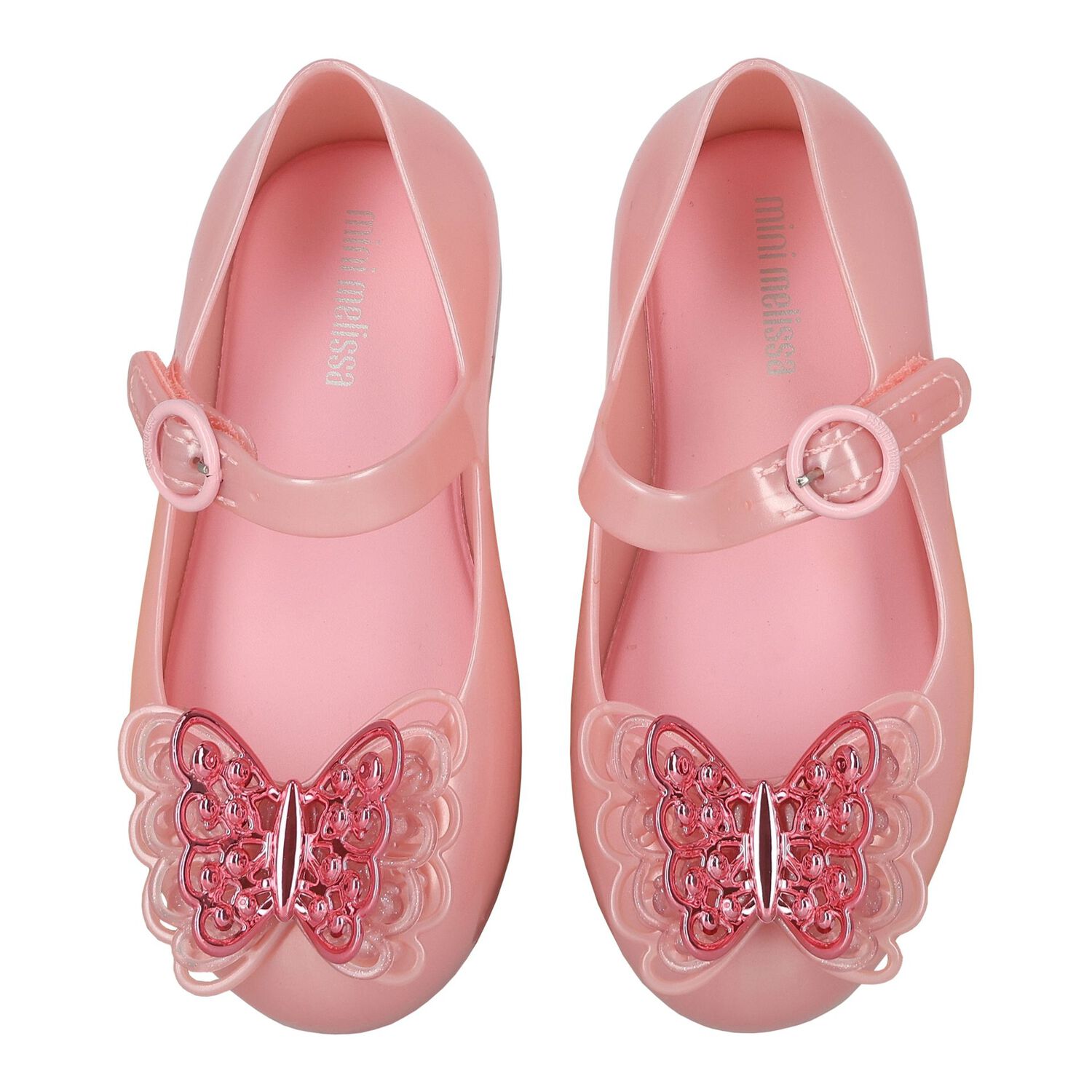 Younger Girls Pink Butterly Jelly Shoes, 2, hi-res image number null