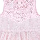 فستان دانتيل مطرز باللون الوردي للبنات, 1, hi-res