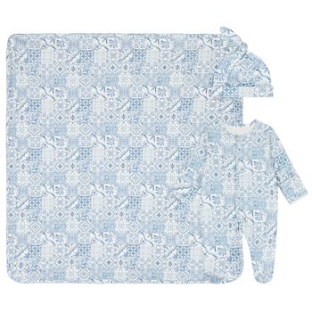 Baby Boys Blue & White Babygrow Gift Set