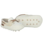 Baby Boys White & Ivory Moccasins, 1, hi-res