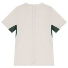 Boys Beige & Green Logo T-Shirt, 4, hi-res