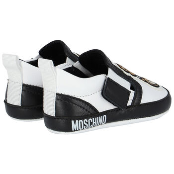 White & Black Teddy Bear Pre Walker Shoes