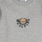 Grey Teddy Bear Logo Babygrow, 6, hi-res