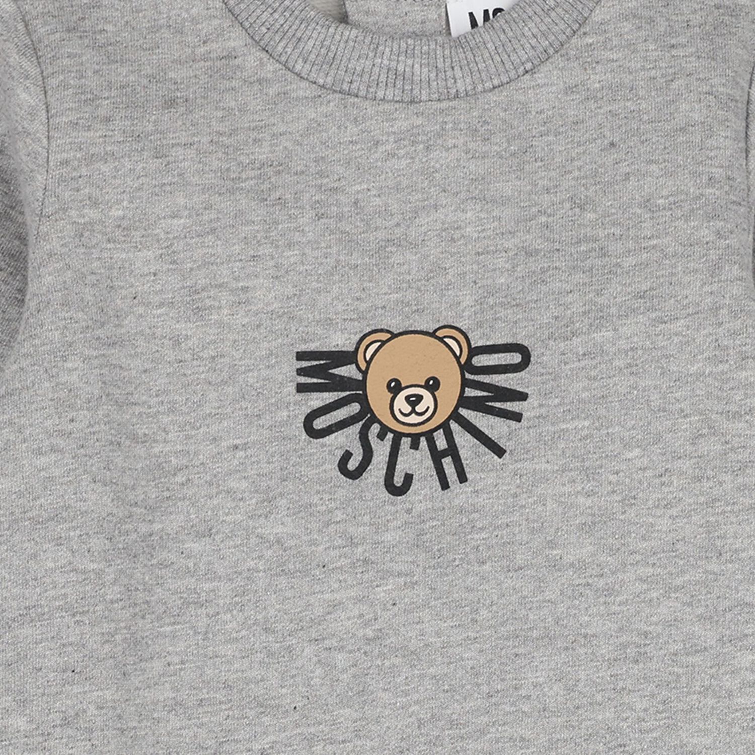 Grey Teddy Bear Logo Babygrow, 6, hi-res