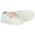 Girls White & Pink Logo Trainers, 1, hi-res