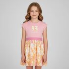 Girls Pink & Yellow Logo Dress, 1, hi-res