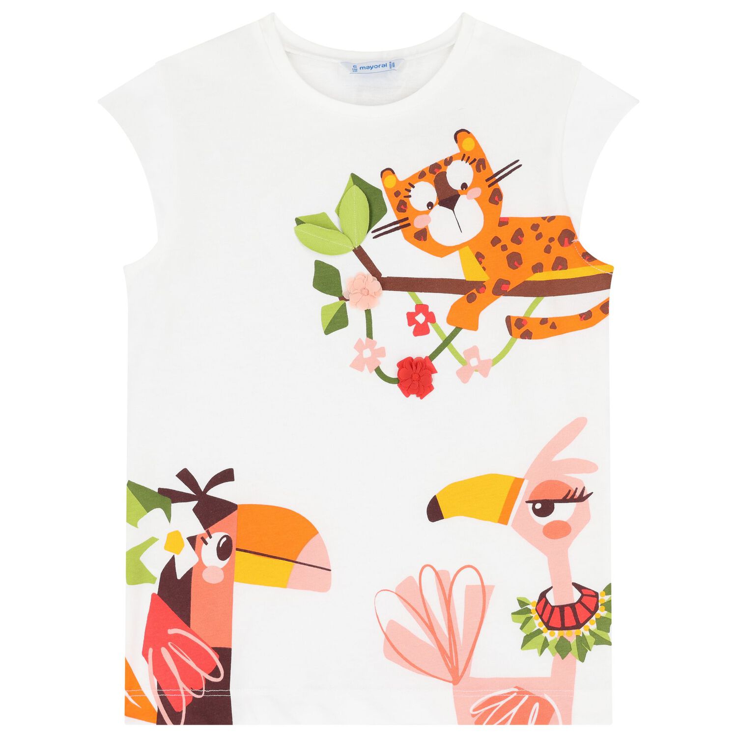 Girls White, Red & Orange Leggings Set, 3, hi-res image number null