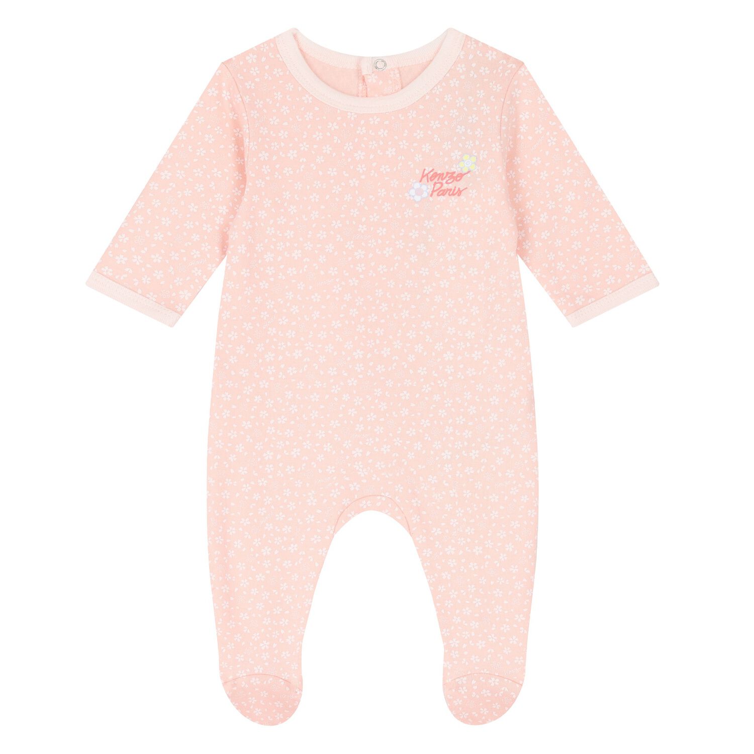 Baby Girls Pink Logo Babygrow, 1, hi-res image number null