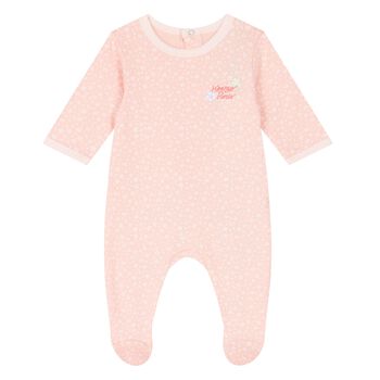 Baby Girls Pink Logo Babygrow