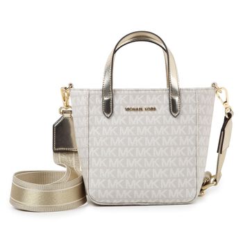 Girls Ivory & Gold Logo Bag