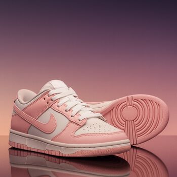 Girls Pink & White Dunk Low Trainers
