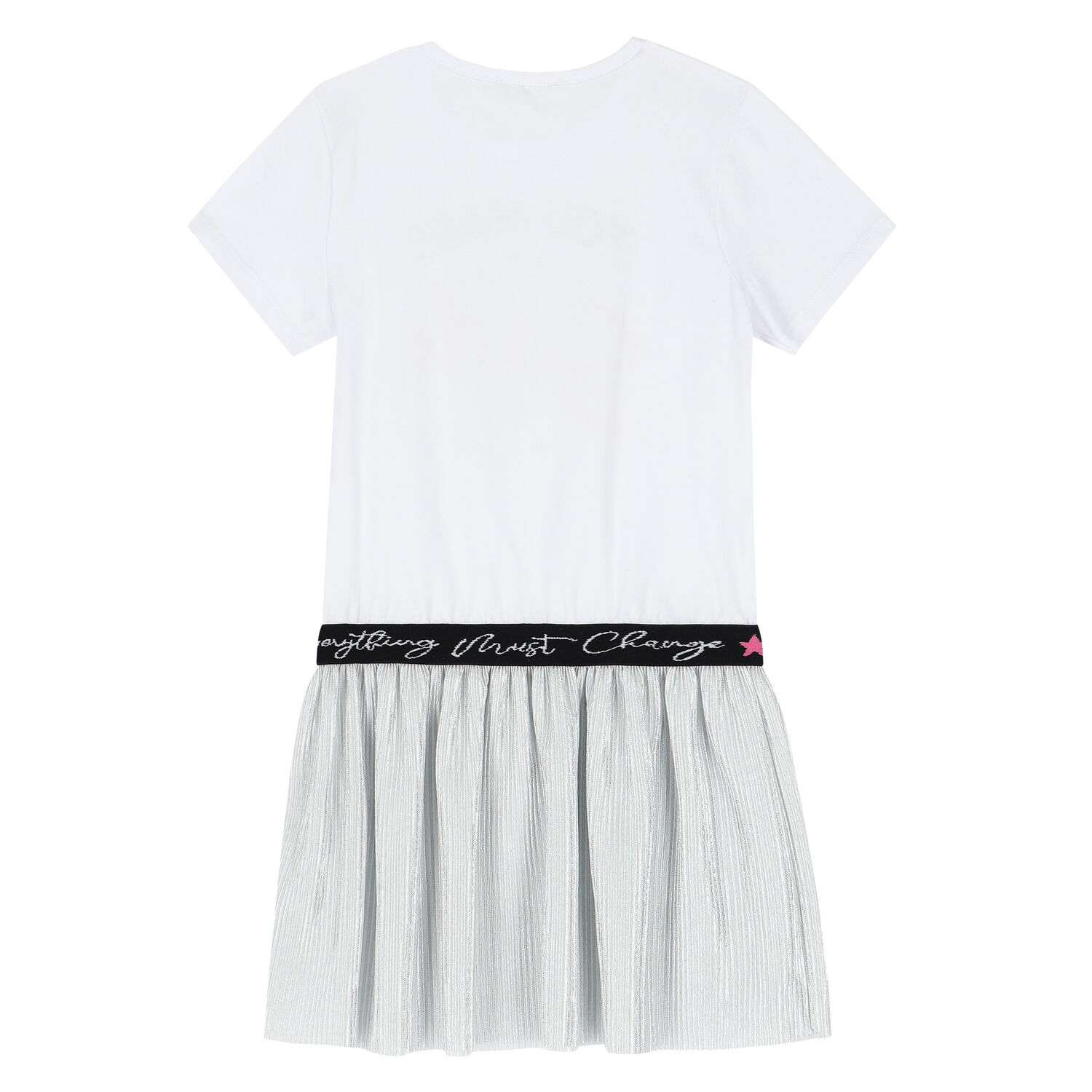 Girls White & Silver Heart Dress, 1, hi-res image number null