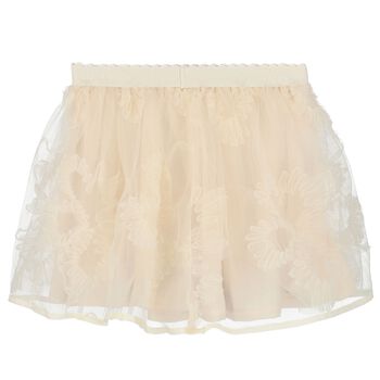 Girls Ivory Tulle Skirt