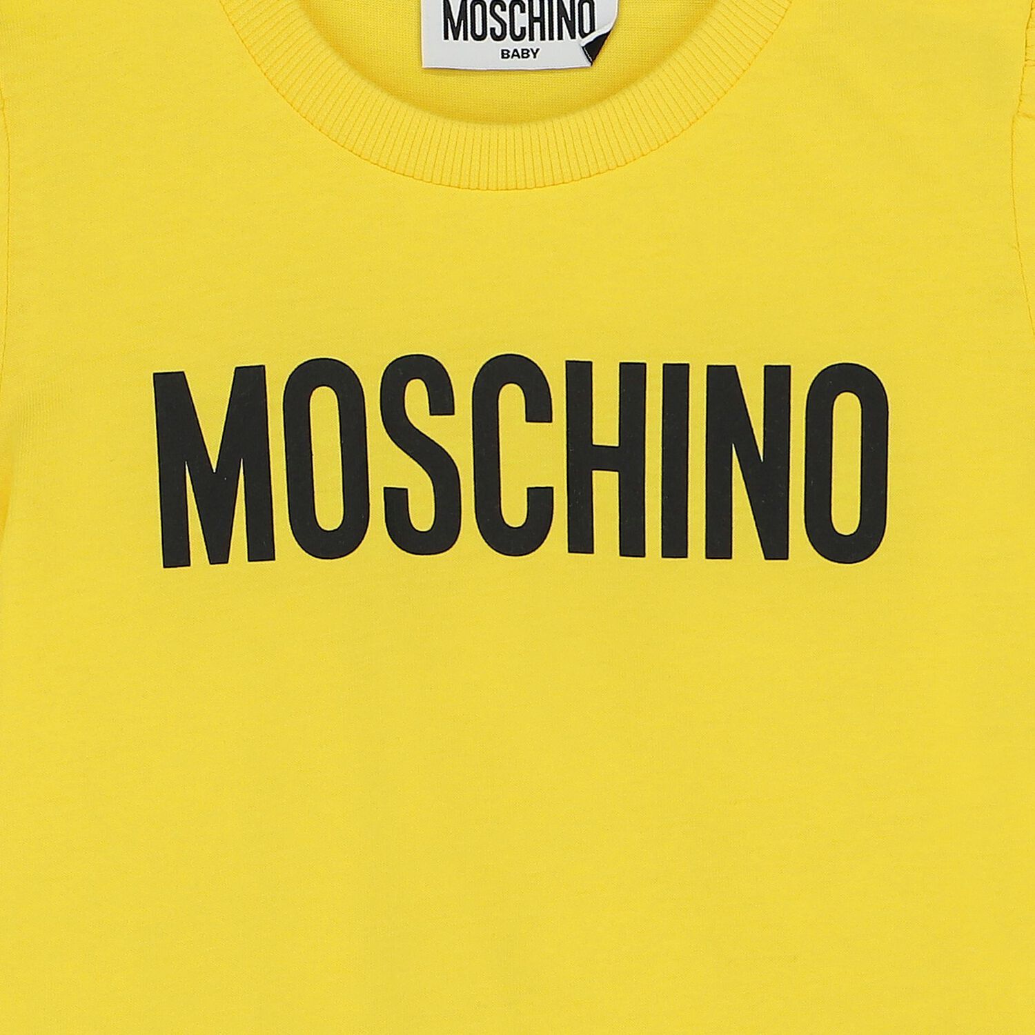 فستان بنات بالشعار باللون الأصفر, 1, hi-res