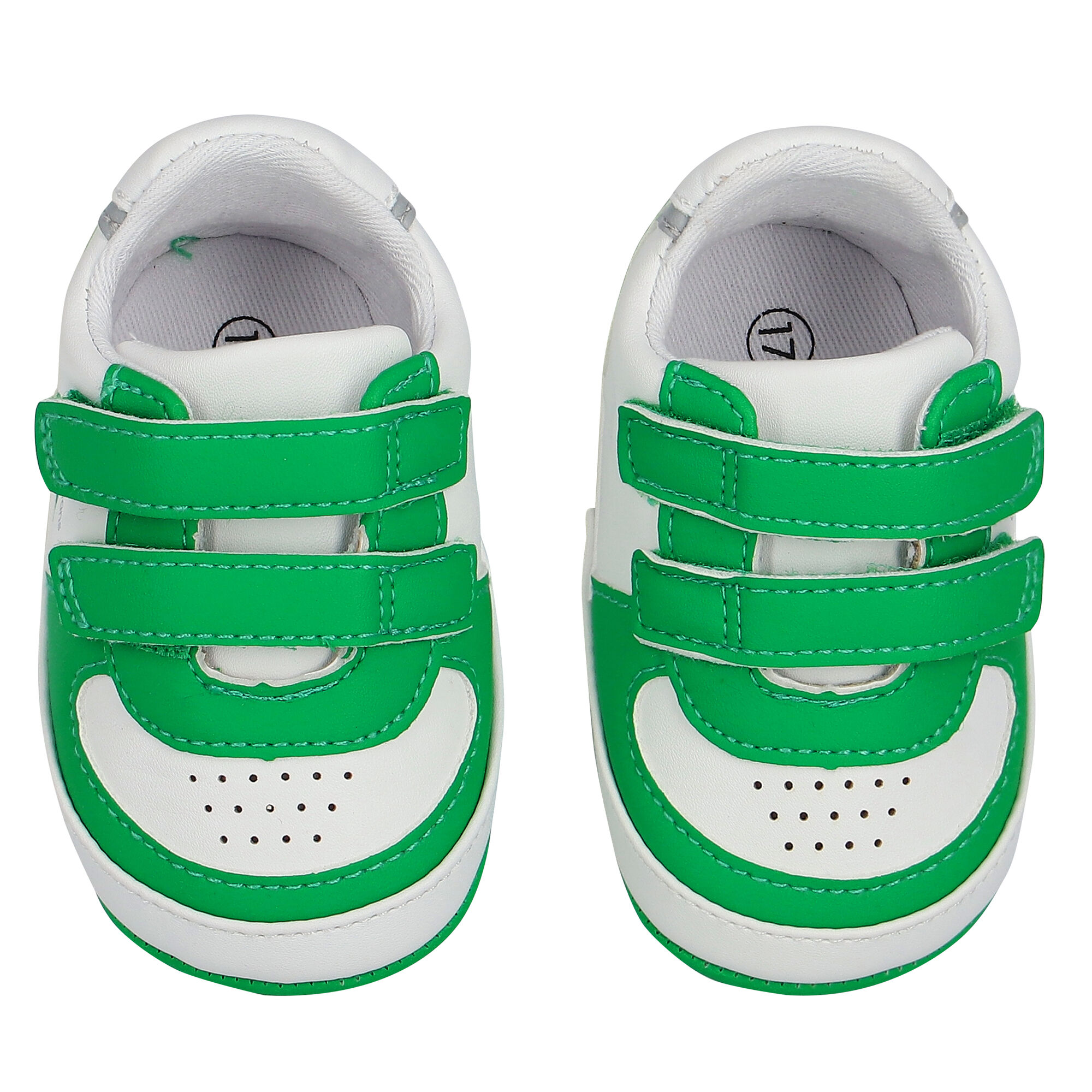 Calvin Klein Baby Boys White Green Logo Pre Walker Shoes Junior Couture UAE
