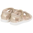 Younger Girls Gold Sandals, 1, hi-res
