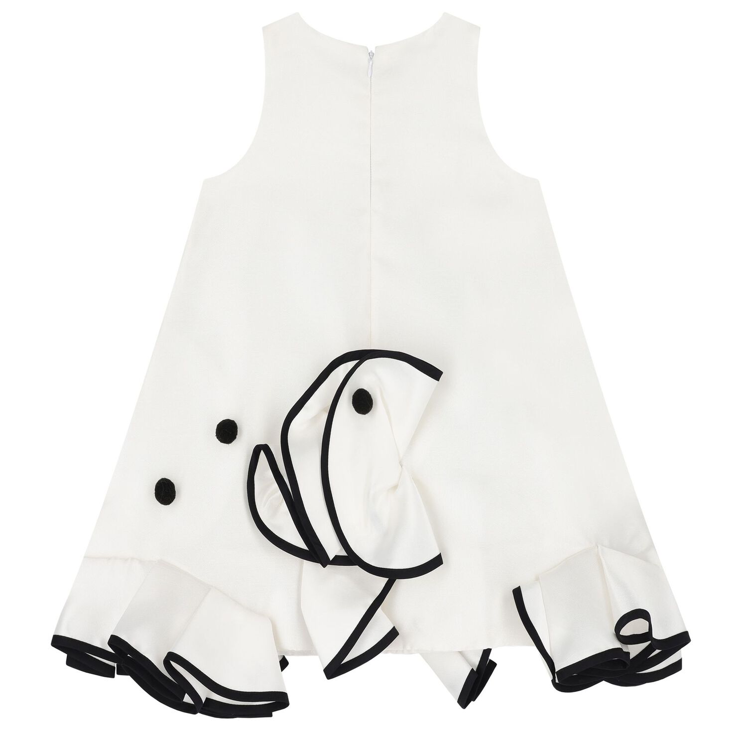 Girls White & Black Satin Dress, 1, hi-res image number null