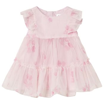 Baby Girls Pink Floral Tulle Dress