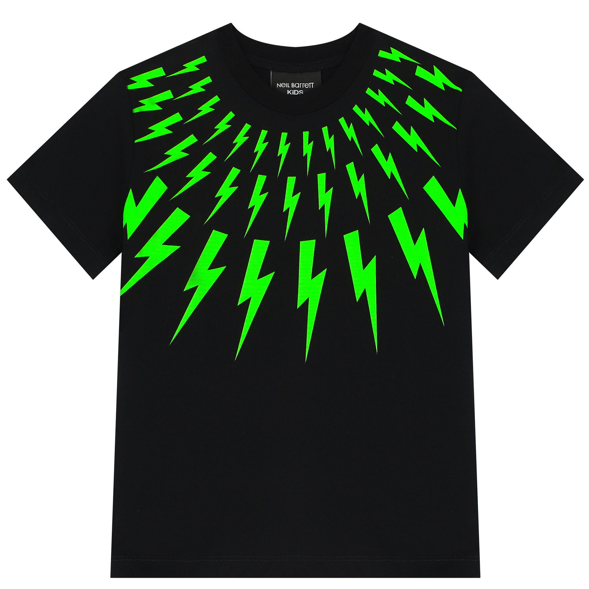 Neil Barrett Boys Black Green Thunderbolt T Shirt Junior Couture UAE