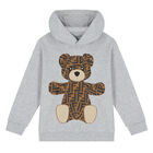 Grey Teddy Logo Hooded Top, 1, hi-res