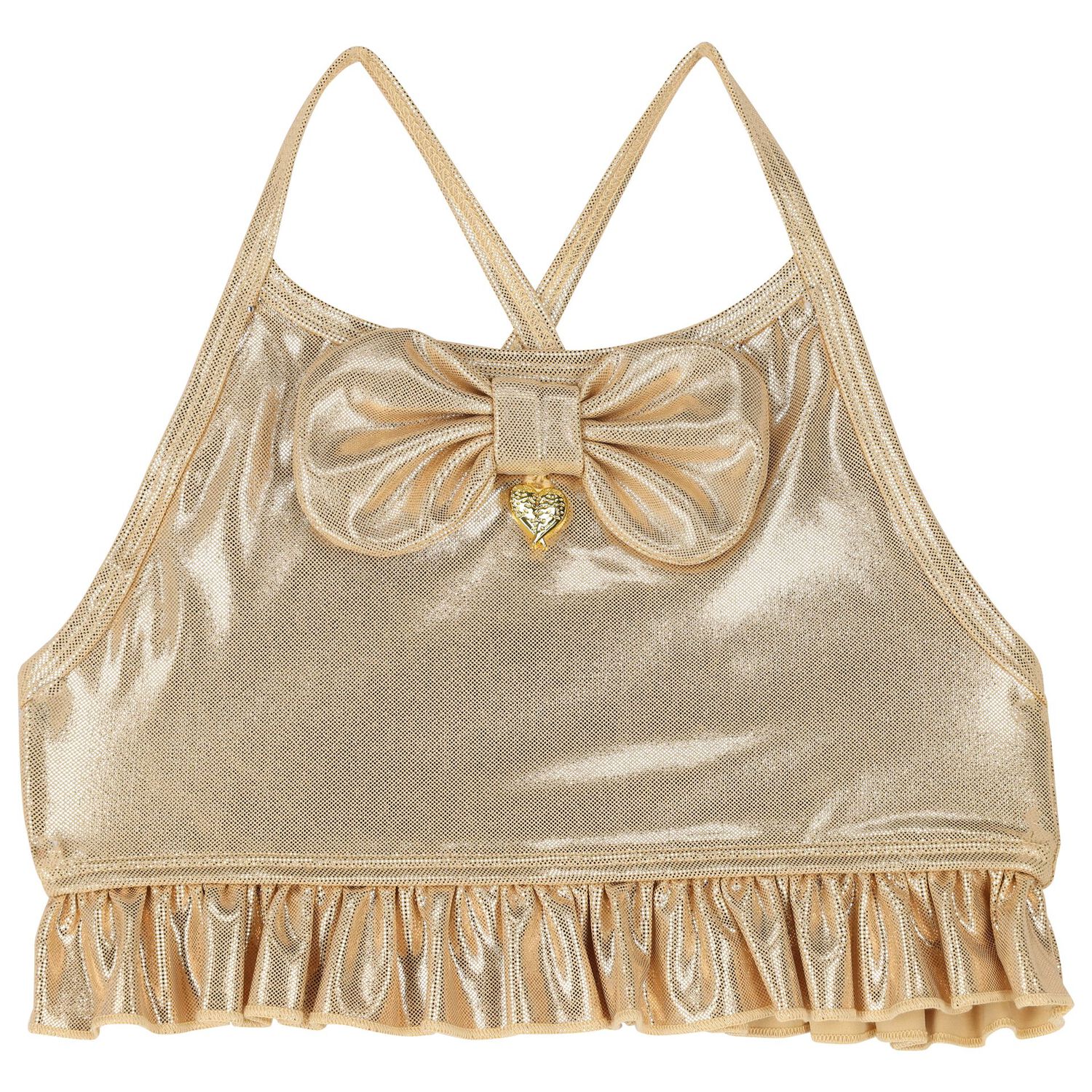 بيكيني ذهبي بفيونكة للبنات, 2, hi-res image number null