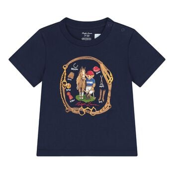 Baby Boys Navy Blue Polo Bear T-Shirt