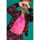 Girls Black & Pink Jersey Skirt, 1, hi-res