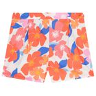 Girls Pink & Orange Floral Shorts, 1, hi-res