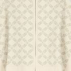 عباءة بنات منسوجة بالشعار باللون العاجي والذهبي , 1, hi-res