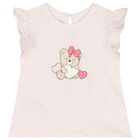 طقم شورت  بشعار باللون الوردي والأبيض للينات (قطعتين), 1, hi-res