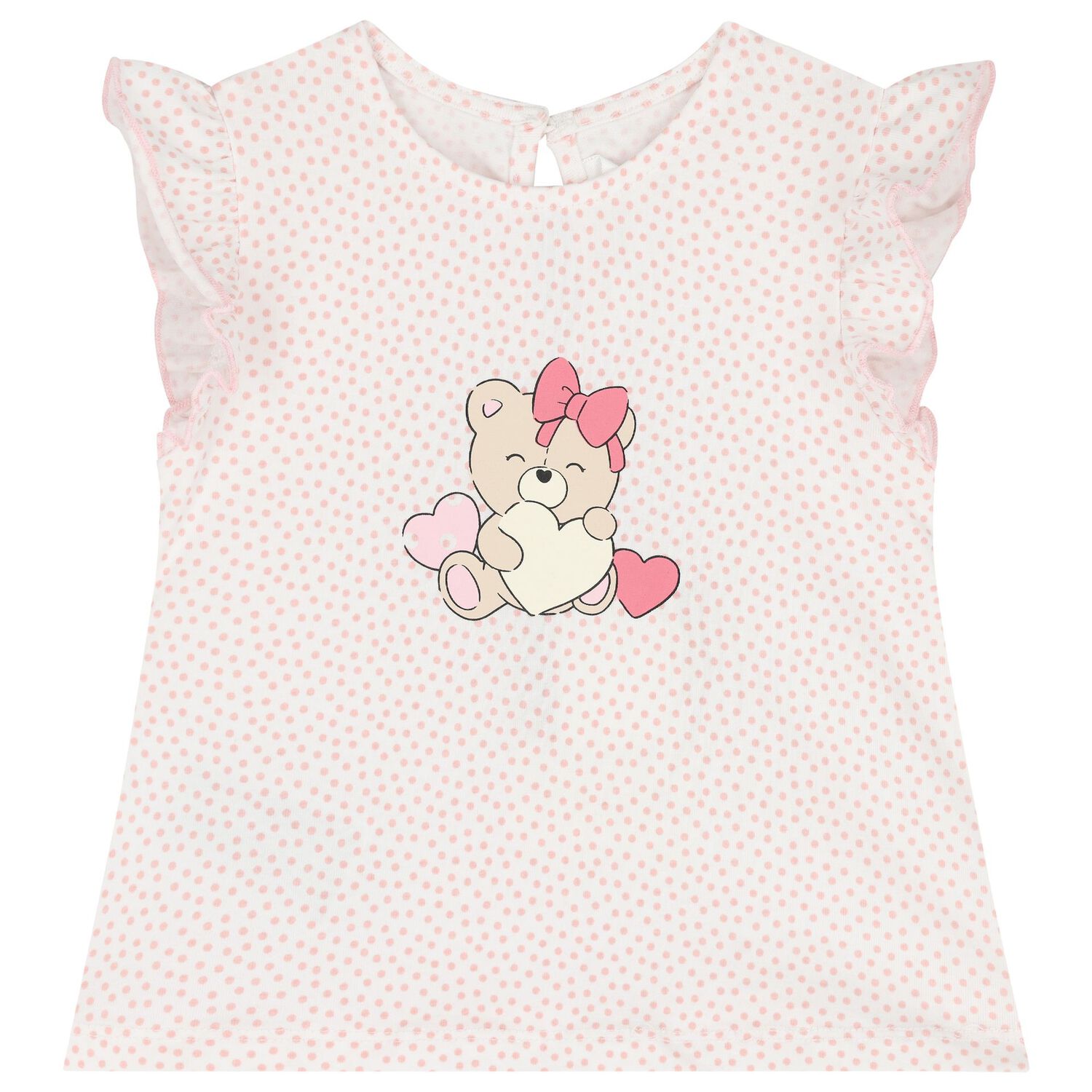 طقم شورت  بشعار باللون الوردي والأبيض للينات (قطعتين), 1, hi-res image number null