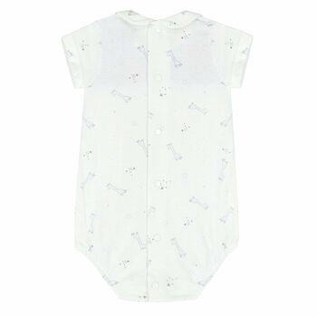 Baby Boys White & Blue Bodysuit