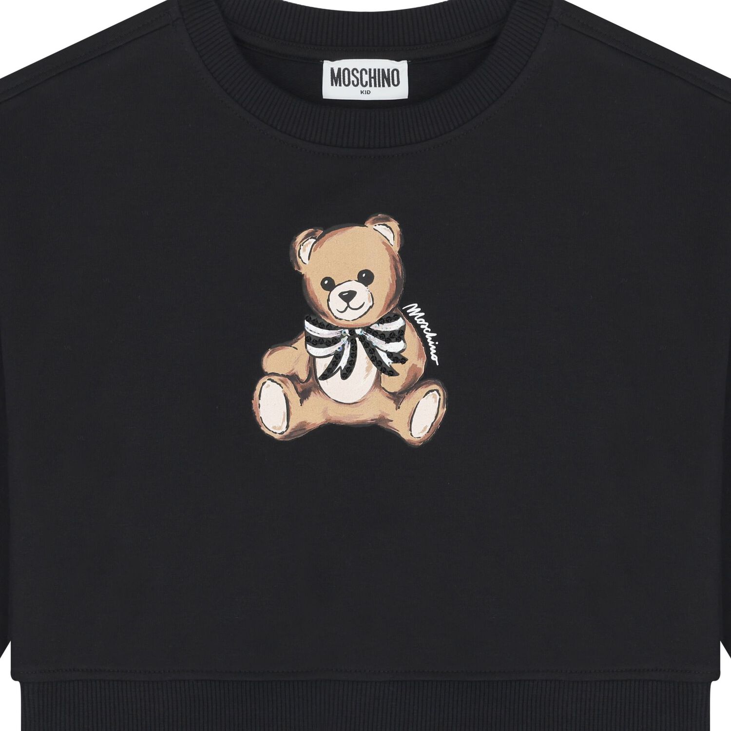 Black Teddy Bear Logo Sweatshirt, 1, hi-res