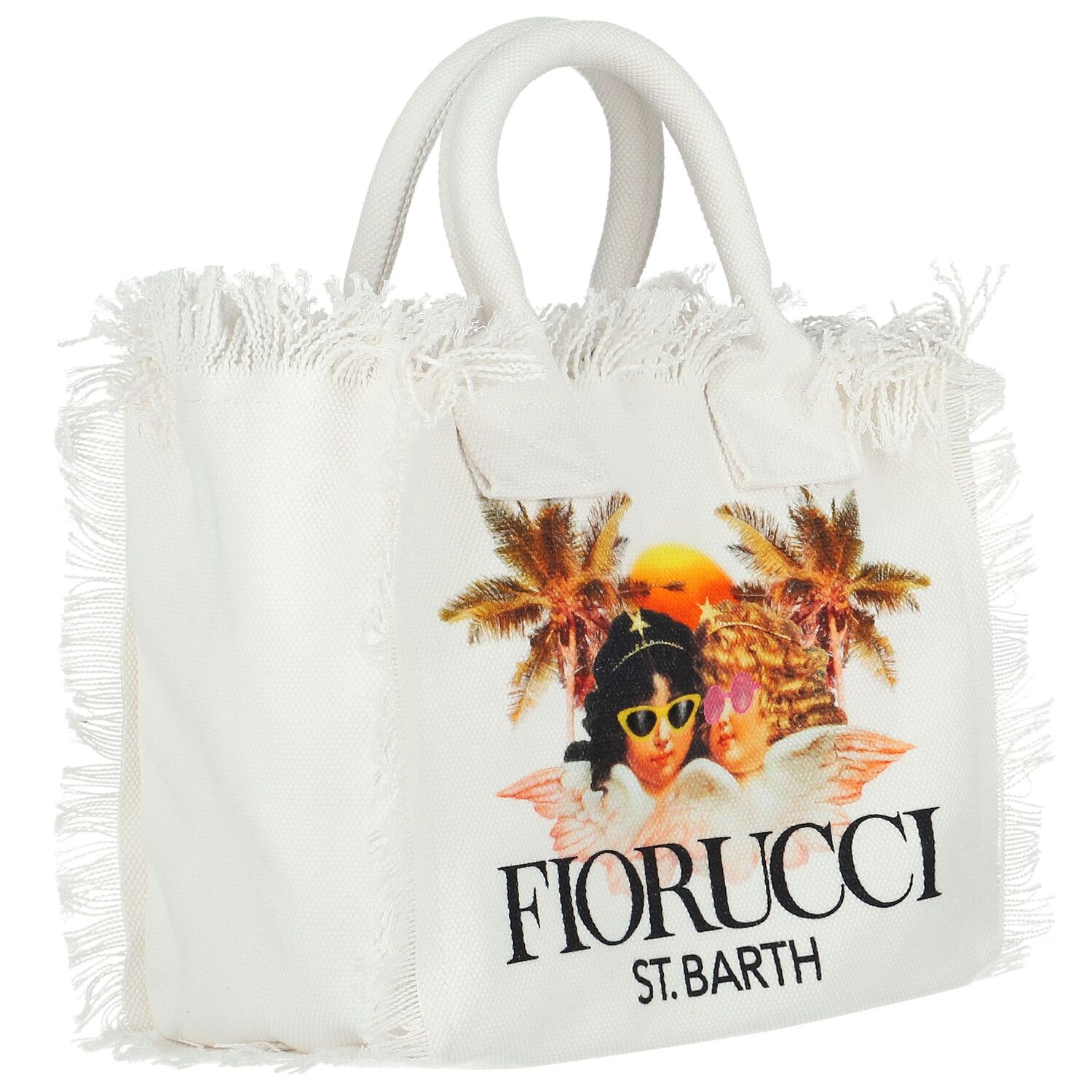 Girls White Fiorucci Tote Bag, 1, hi-res