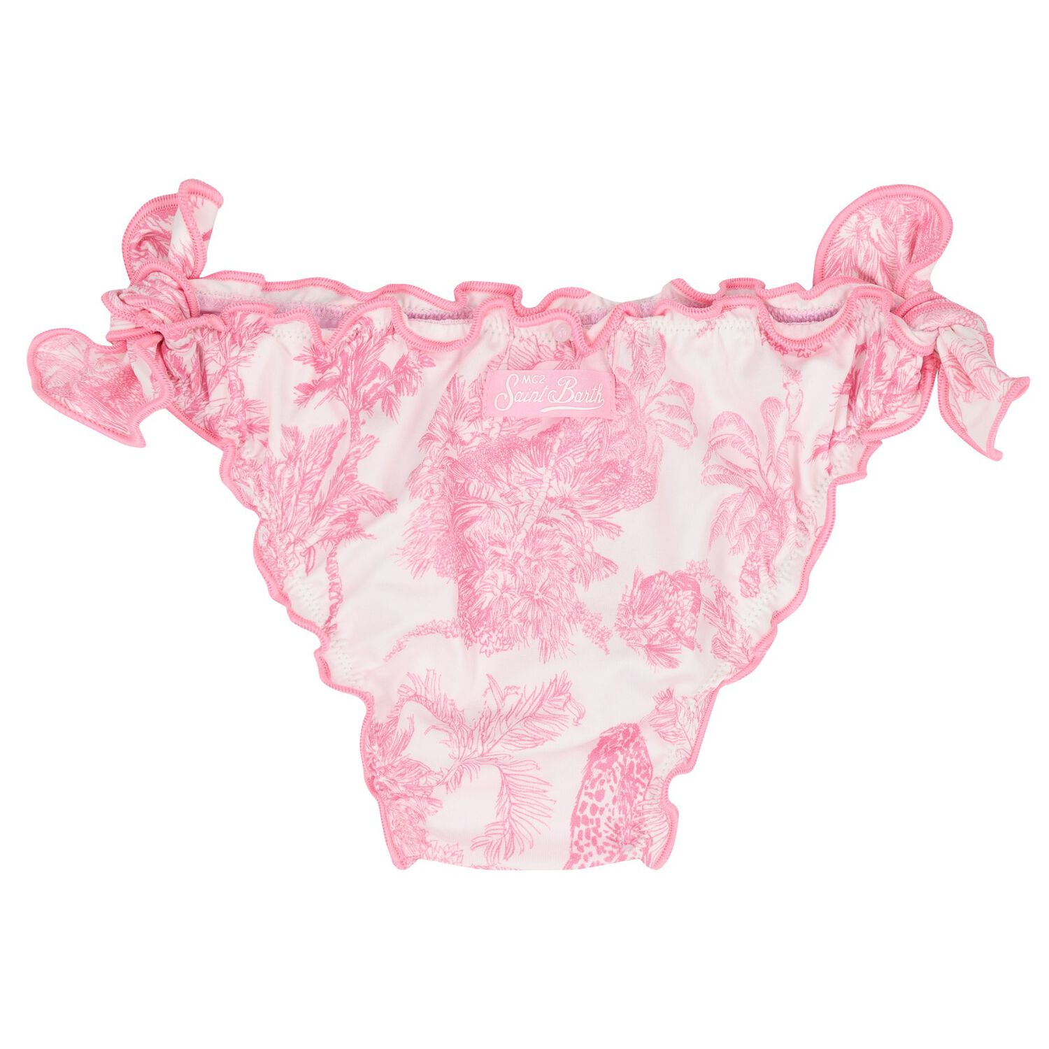 بيكيني بنقشة الغابة باللونين الوردي و الابيض للبنات , 1, hi-res