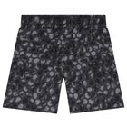 Boys Black Honeycomb Logo Shorts, 1, hi-res