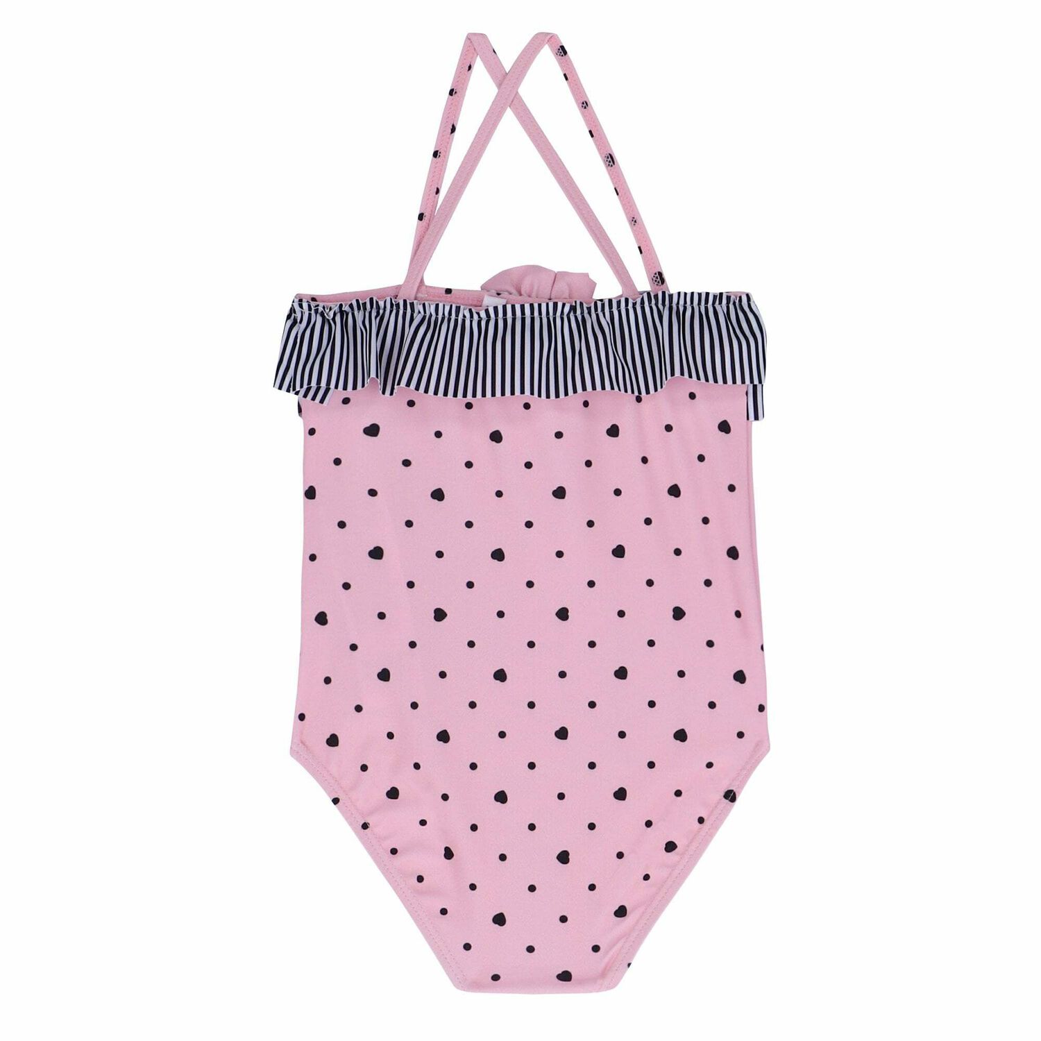 Girls Pink & Black Swimsuit, 1, hi-res image number null