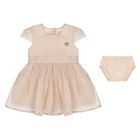 Younger Girls Beige Logo Dress Set, 1, hi-res