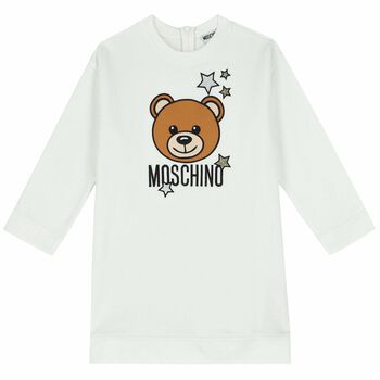 Girls Ivory Logo Dress