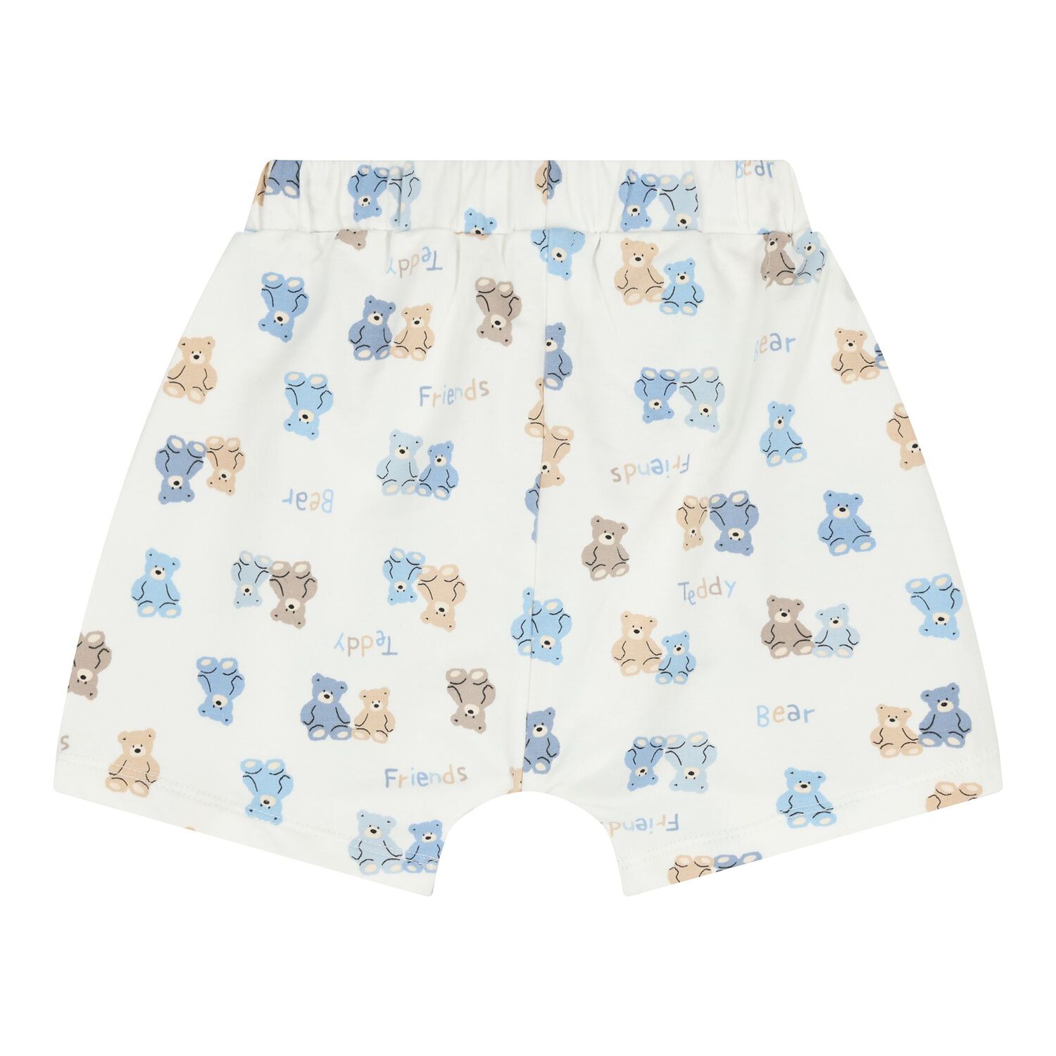 Baby Boys Blue & White Teddy Bear Shorts Set, 2, hi-res