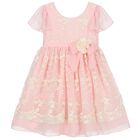 فستان بنات شيفون بالزهور باللون الوردى, 2, hi-res