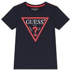 Boys Navy Logo T-Shirt, 9, hi-res