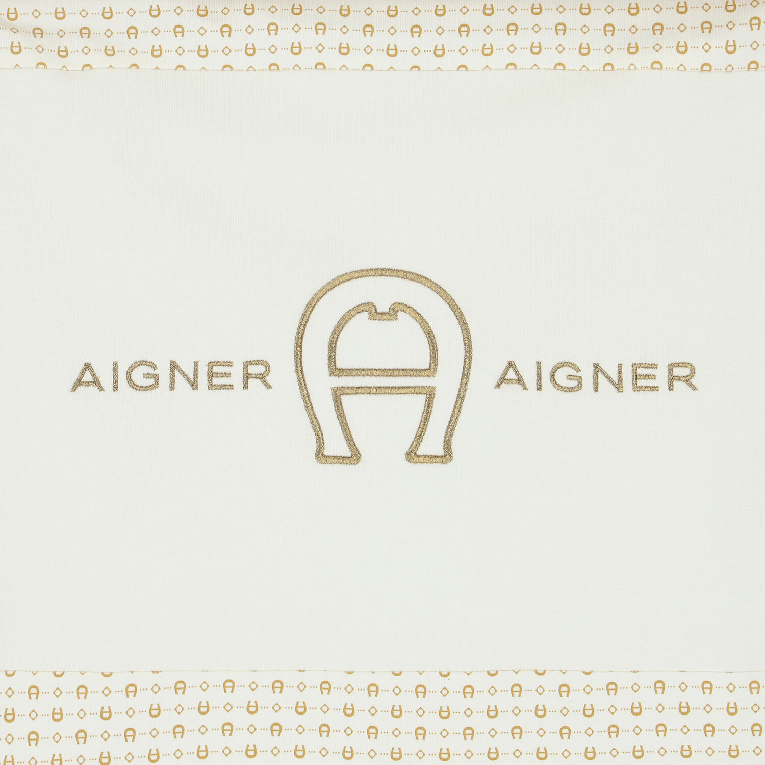 Ivory & Gold Pima Cotton Logo Baby Nest, 2, hi-res