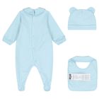 Blue Teddy Bear Logo Babygrow Gift Set, 4, hi-res