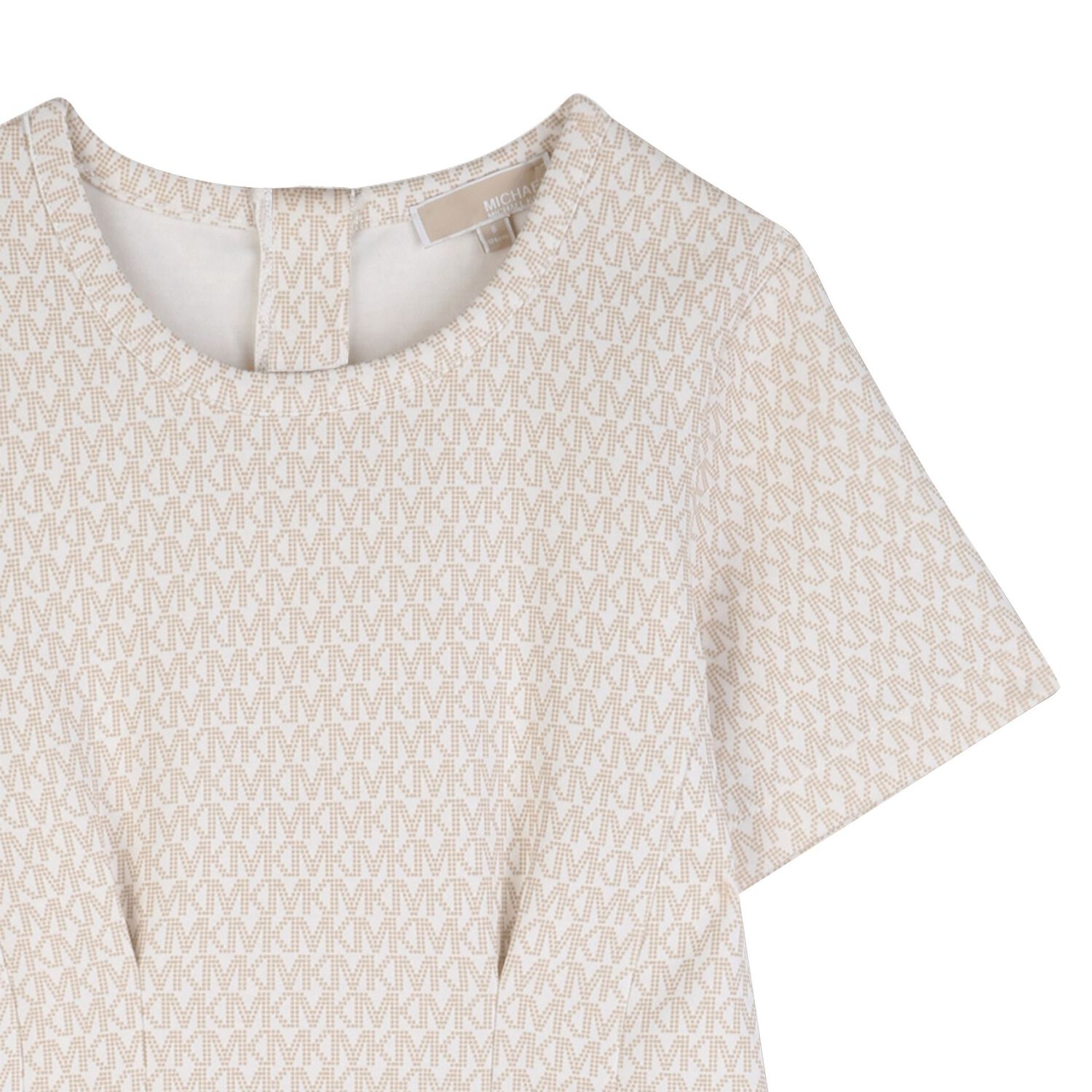 فستان بنات بالشعار باللون البيج , 1, hi-res